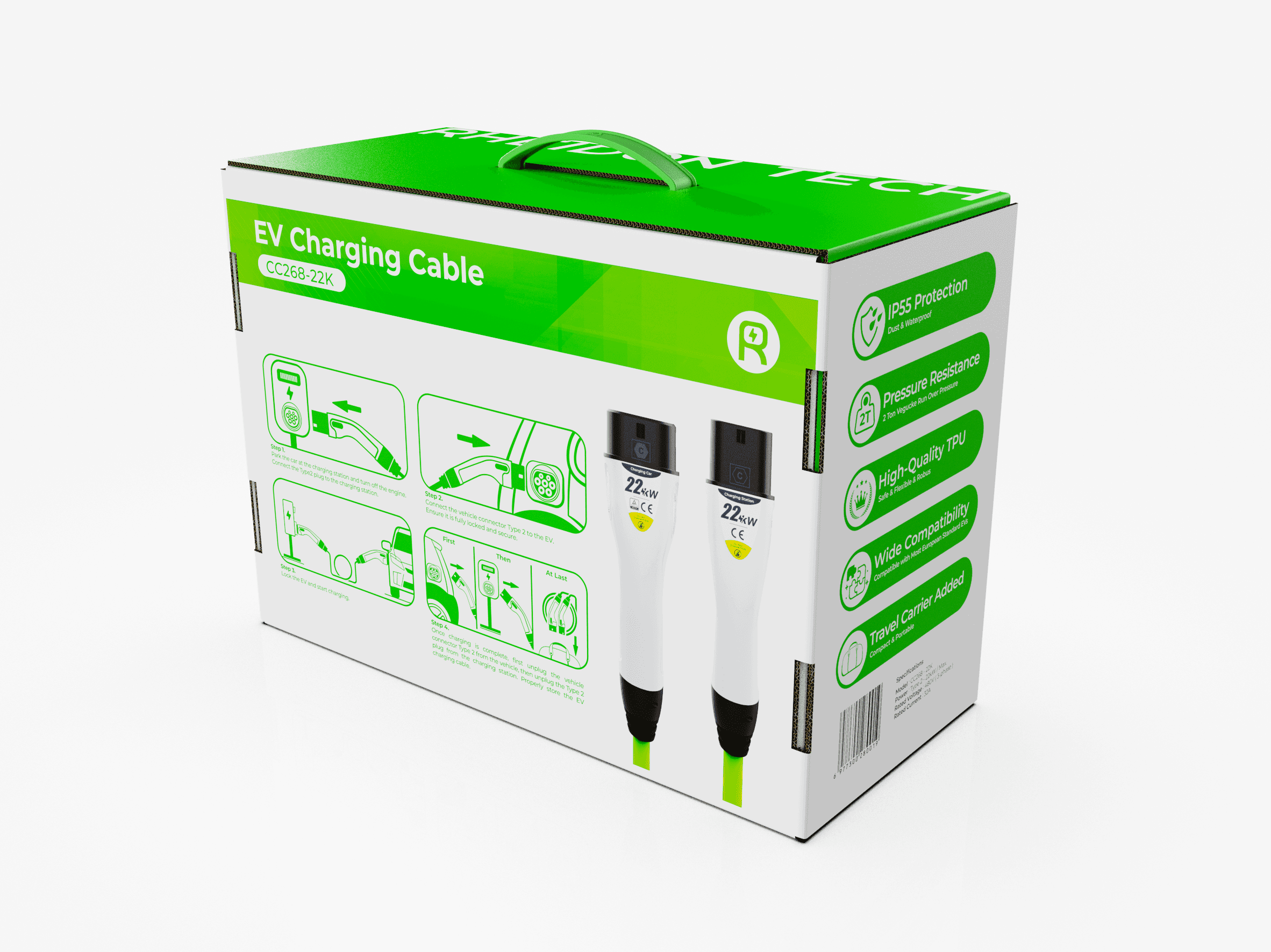 Rheidon nabíjací kábel 22kW typ 2